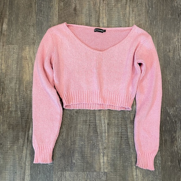 PrettyLittleThing Sweaters - SALE!!! Pink Cropped Cozy Sweater